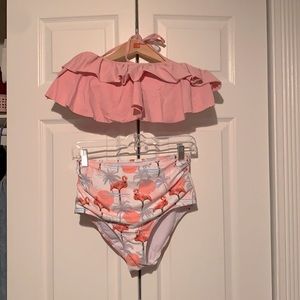 SHEIN Flamingo High Waisted Bathing Suit